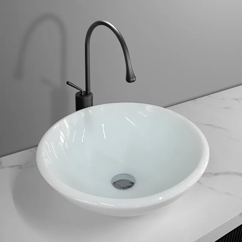 Home Bathroom Design Simple - Современная круглая раковина из микрокристаллического камня