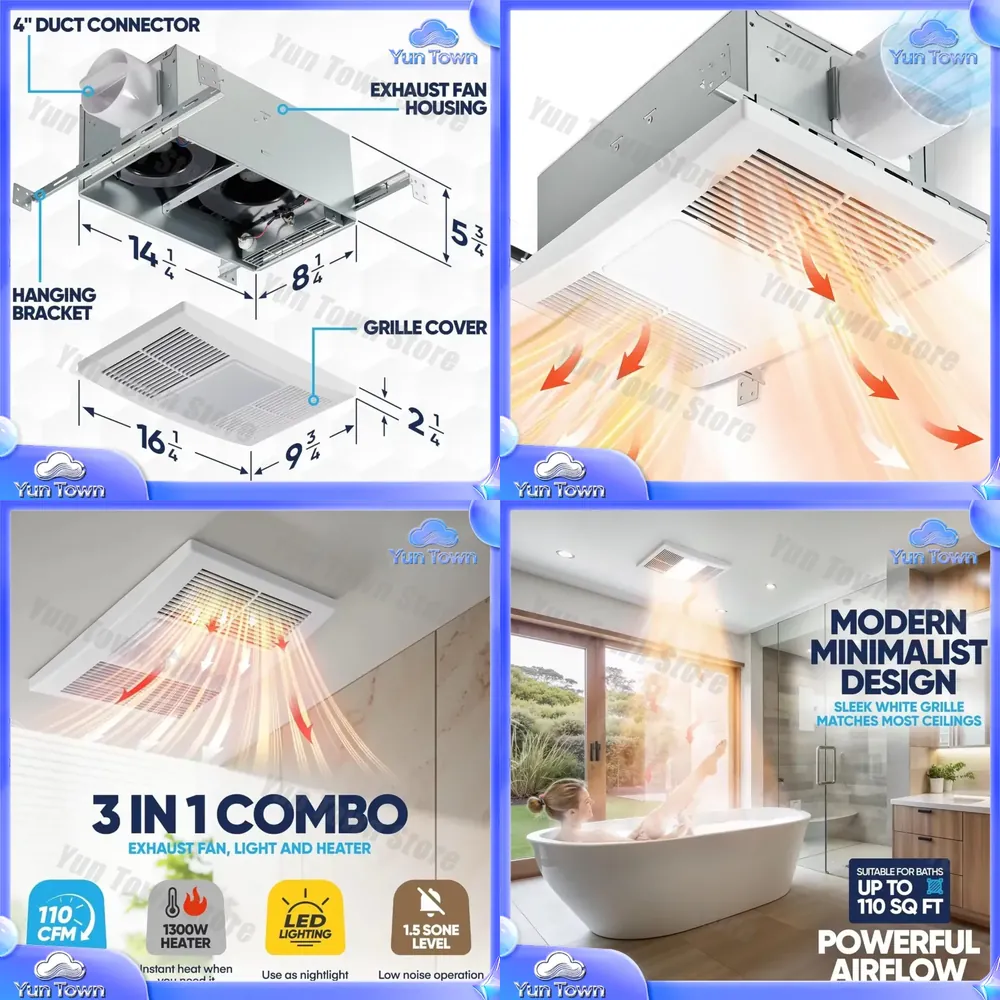 Home Bathroom Vent Fans - Вентилятор для ванной комнаты с обогревателем